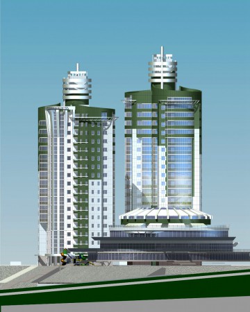 Башни-близнецы на пересечении ул. Волгоградская-Короленко. Вариант.